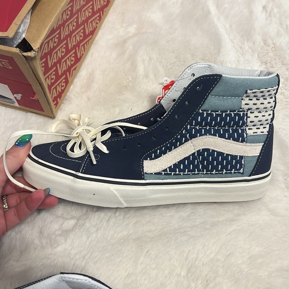 RARE Vans Sk8-Hi Denim Patchwork Sneakers - Picture 6 of 12